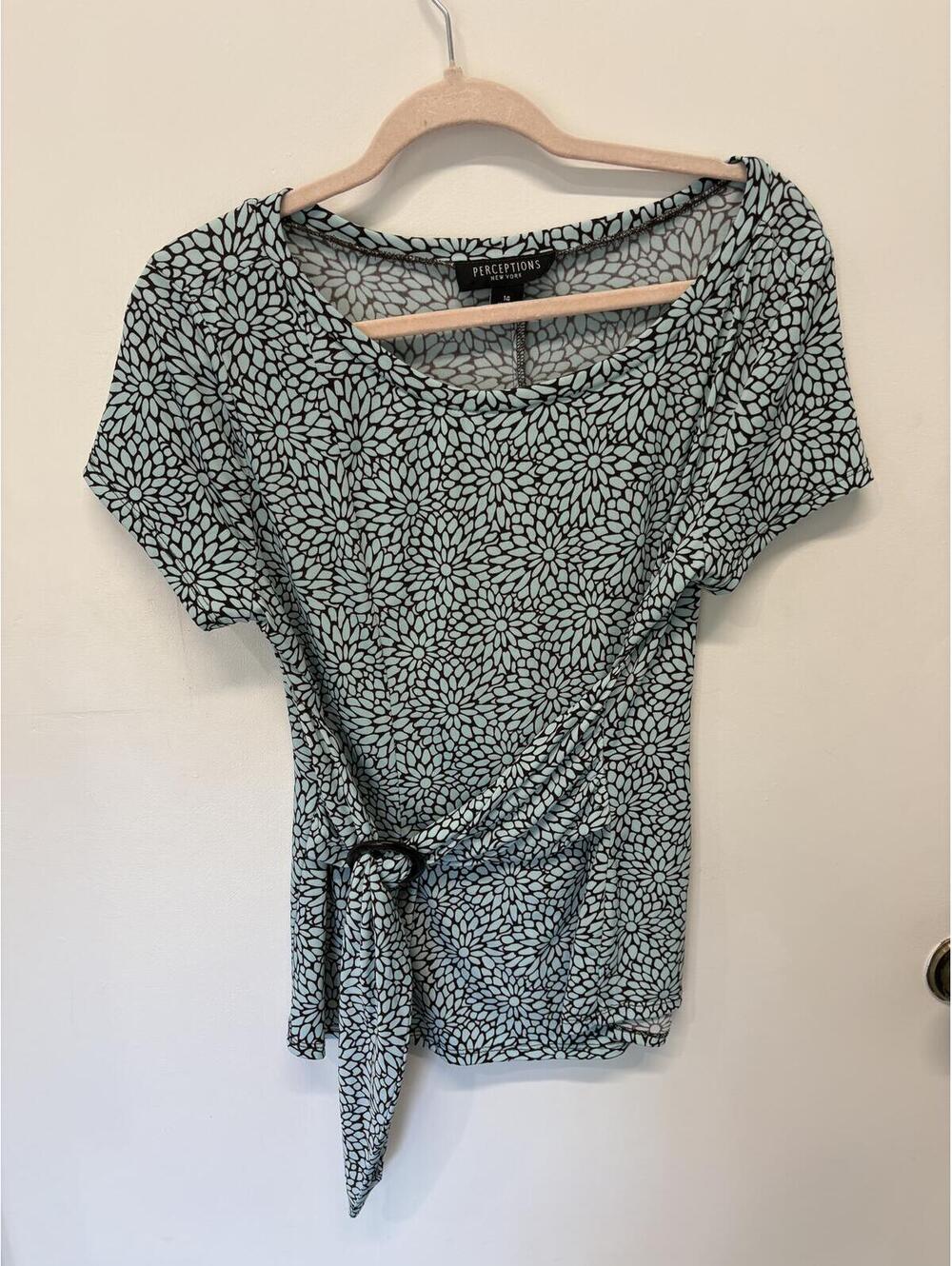 Perceptions New York Floral Tie Waist Top Size 14